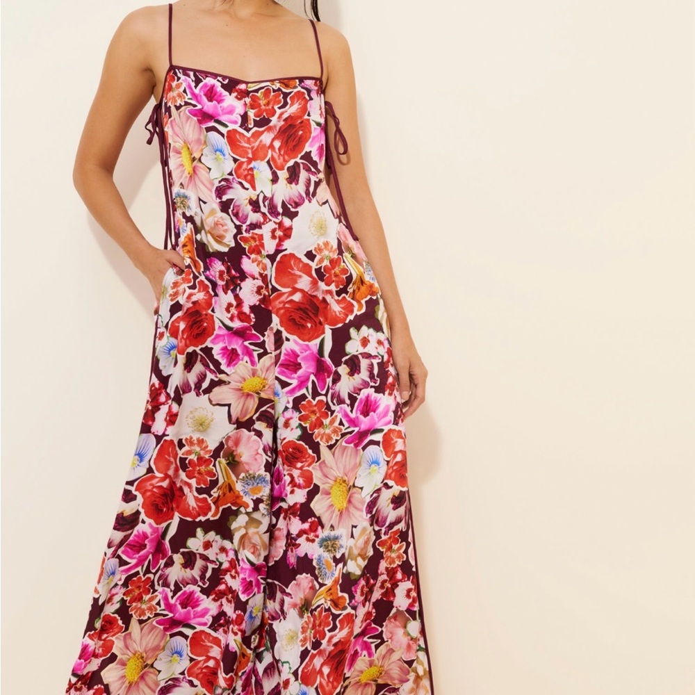 Anthropologie Wide Leg Printed Jumpsuit